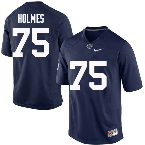 Men #75 Deslin Holmes Penn State Nittany Lions College Football Jerseys Sale-Navy